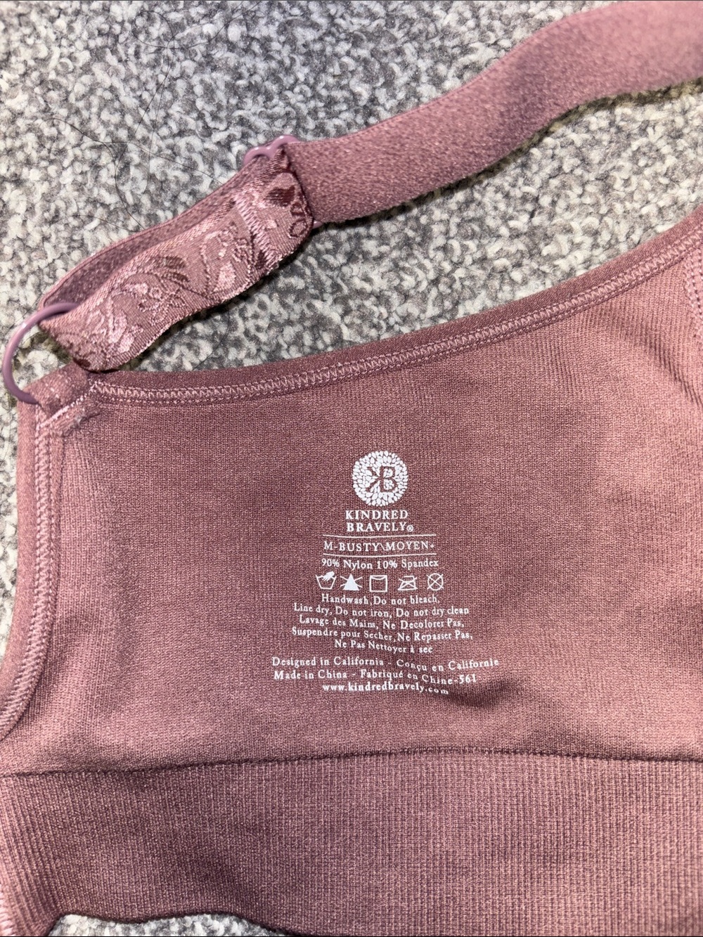 Kindred Bravely seamless Mauve Nursing Bra with Clip-Down Straps size medium - Picture 10 of 11